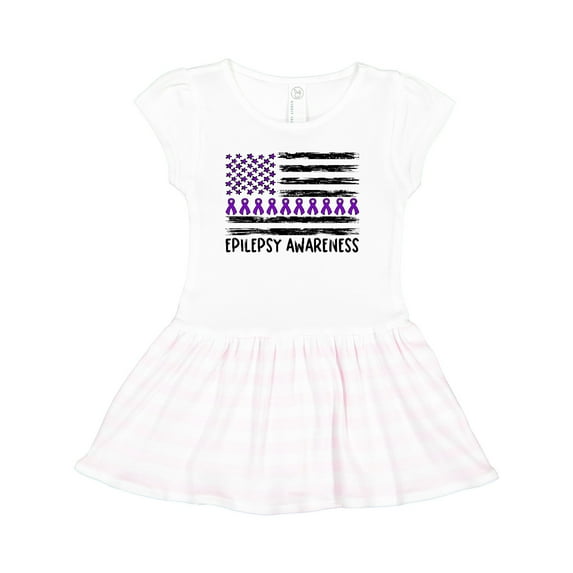 Inktastic Epilepsy Awareness Purple Ribbons and Flag Girls Toddler Dress