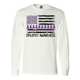thumbnail image 1 of Inktastic Epilepsy Awareness Purple Ribbons and Flag Long Sleeve T-Shirt, 1 of 5