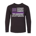 thumbnail image 1 of Inktastic Epilepsy Awareness Purple Ribbons and Flag Long Sleeve Youth T-Shirt, 1 of 5