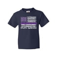 thumbnail image 1 of Inktastic Epilepsy Awareness Purple Ribbons and Flag Youth T-Shirt, 1 of 5