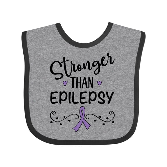 Inktastic Epilepsy Awareness Ribbon Support Walk Girls Baby Bib