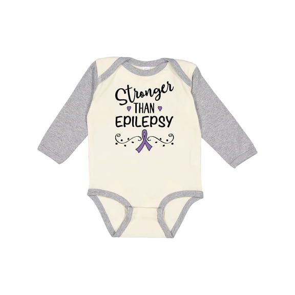 Inktastic Epilepsy Awareness Ribbon Support Walk Girls Long Sleeve Baby Bodysuit