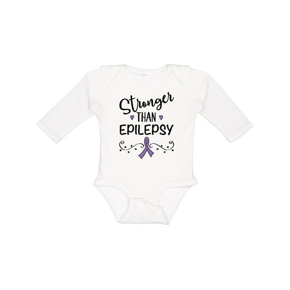 Inktastic Epilepsy Awareness Ribbon Support Walk Girls Long Sleeve Baby Bodysuit