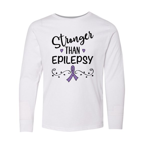 Inktastic Epilepsy Awareness Ribbon Support Walk Long Sleeve Youth T-Shirt