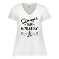 thumbnail image 1 of Inktastic Epilepsy Awareness Ribbon Support Walk Women's Plus Size V-Neck T-Shirt, 1 of 5