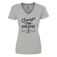thumbnail image 1 of Inktastic Epilepsy Awareness Ribbon Support Walk Women's V-Neck T-Shirt, 1 of 5