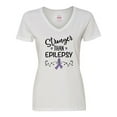 thumbnail image 1 of Inktastic Epilepsy Awareness Ribbon Support Walk Women's V-Neck T-Shirt, 1 of 5