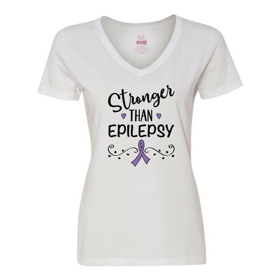 Inktastic Epilepsy Awareness Ribbon Support Walk Women's V-Neck T-Shirt