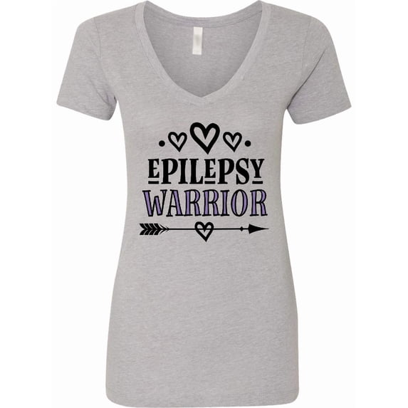 Inktastic Epilepsy Warrior Awareness Support Women's V-Neck T-Shirt