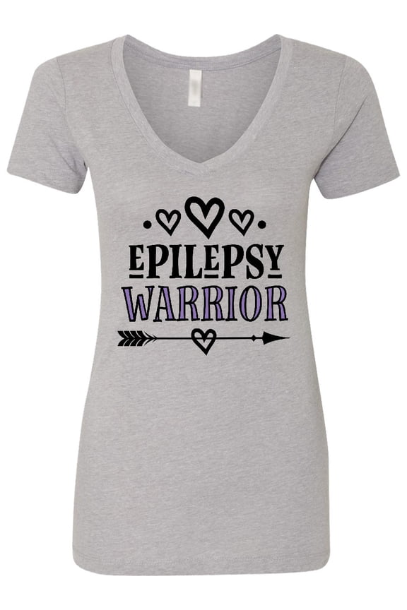Epilepsy Warrior Awareness Support Women's V-Neck T-Shirt