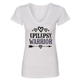 thumbnail image 1 of Inktastic Epilepsy Warrior Awareness Support Women's V-Neck T-Shirt, 1 of 5