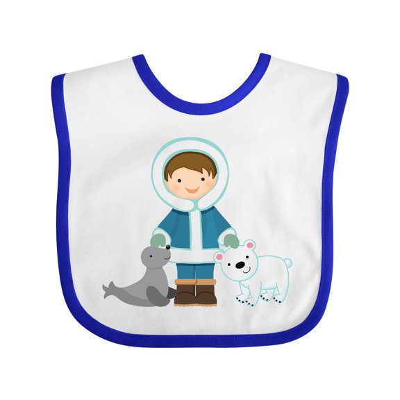 Inktastic Eskimo Boy Cute Alaska Boys Baby Bib