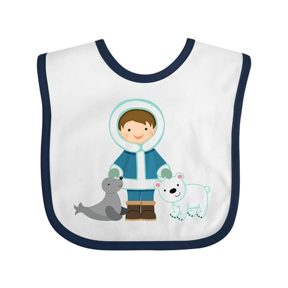 Inktastic Eskimo Boy Cute Alaska Boys Baby Bib