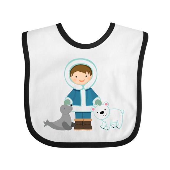 Inktastic Eskimo Boy Cute Alaska Boys Baby Bib