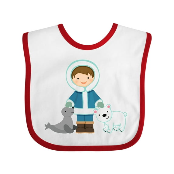 Inktastic Eskimo Boy Cute Alaska Boys Baby Bib