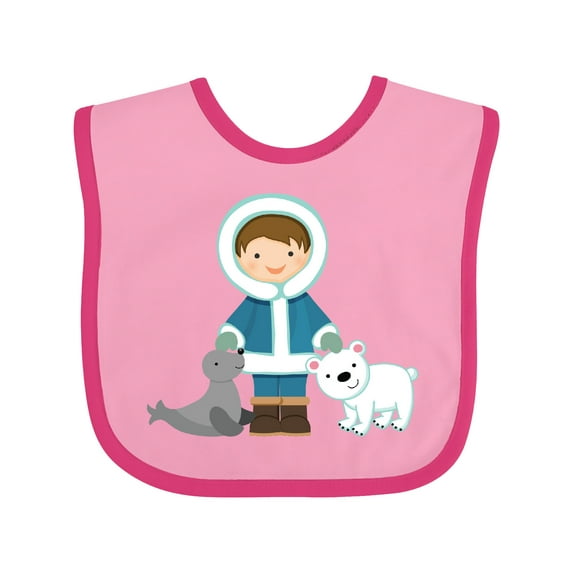 Inktastic Eskimo Boy Cute Alaska Boys Baby Bib