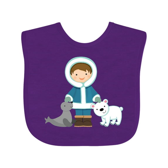 Inktastic Eskimo Boy Cute Alaska Boys Baby Bib