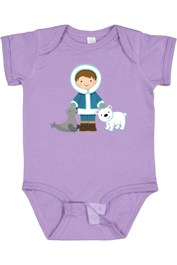 Eskimo Boy Cute Alaska Boys Baby Bodysuit