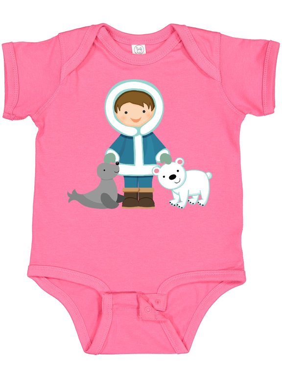 Eskimo Boy Cute Alaska Boys Baby Bodysuit