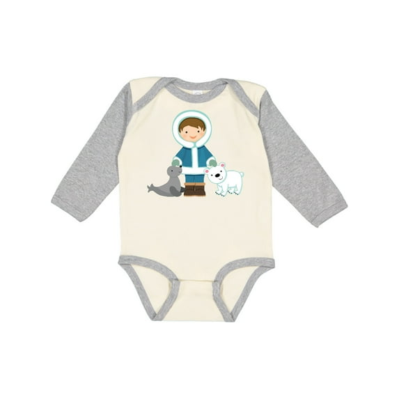 Inktastic Eskimo Boy Cute Alaska Boys Long Sleeve Baby Bodysuit