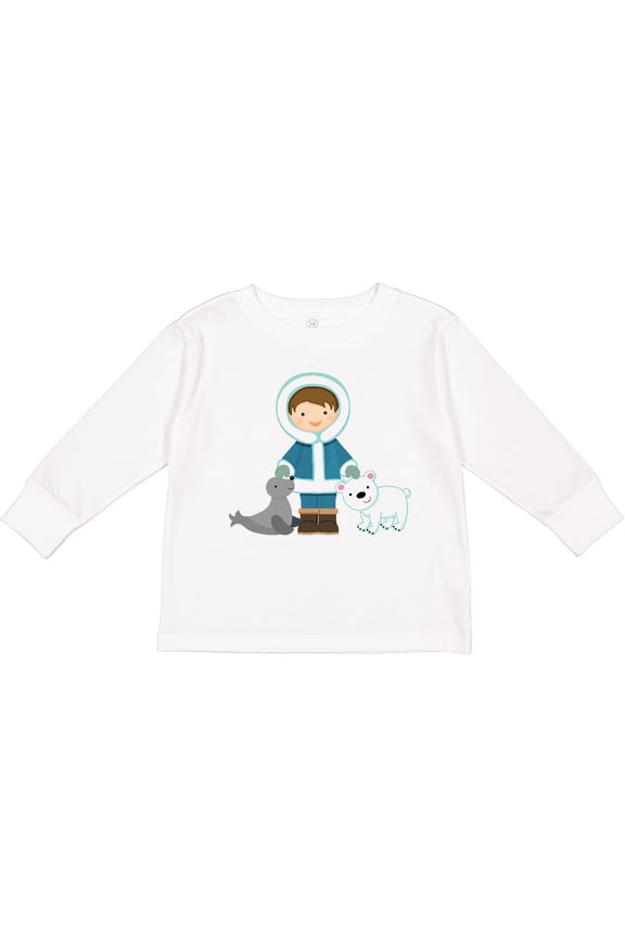 Eskimo Boy Cute Alaska Boys Long Sleeve Toddler T-Shirt