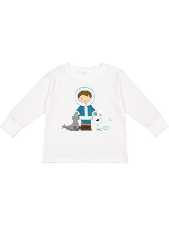 Eskimo Boy Cute Alaska Boys Long Sleeve Toddler T-Shirt