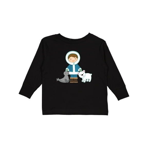 Inktastic Eskimo Boy Cute Alaska Boys Long Sleeve Toddler T-Shirt