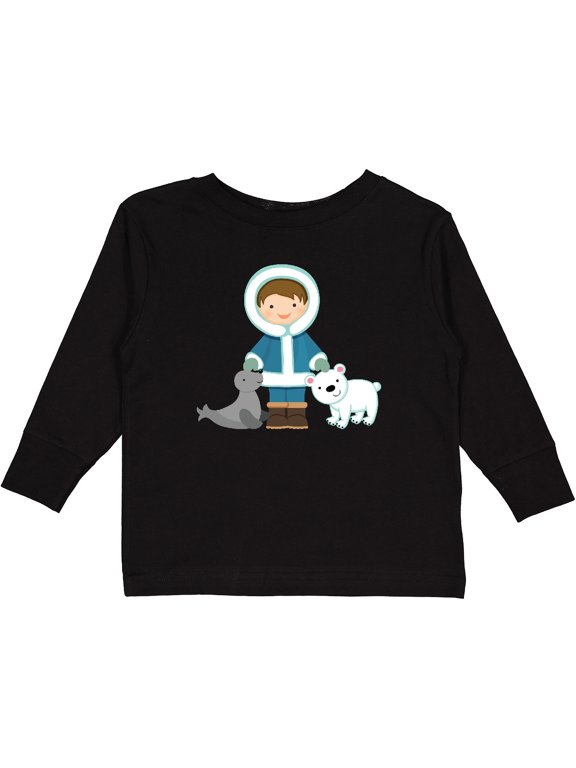 Eskimo Boy Cute Alaska Boys Long Sleeve Toddler T-Shirt