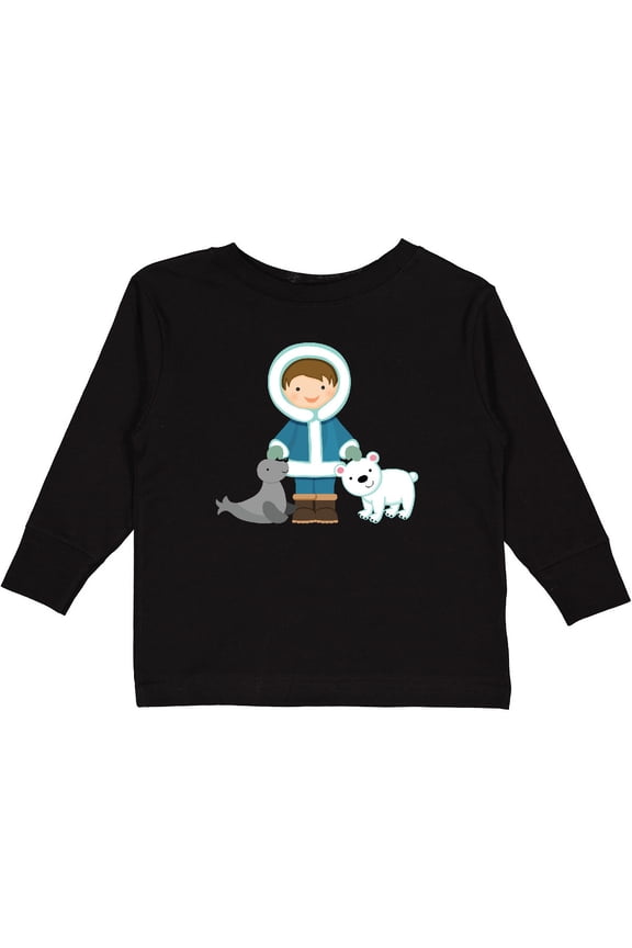 Eskimo Boy Cute Alaska Boys Long Sleeve Toddler T-Shirt