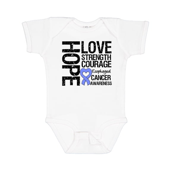 Inktastic Esophageal Cancer Hope Love Strength Boys or Girls Baby Bodysuit