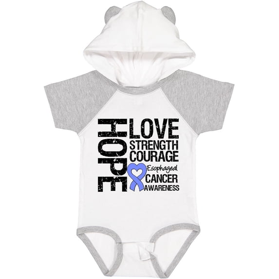 Inktastic Esophageal Cancer Hope Love Strength Boys or Girls Baby Bodysuit