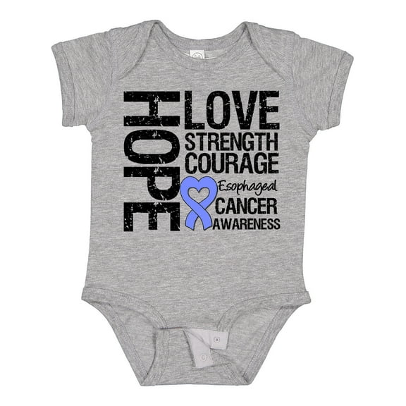 Inktastic Esophageal Cancer Hope Love Strength Boys or Girls Baby Bodysuit