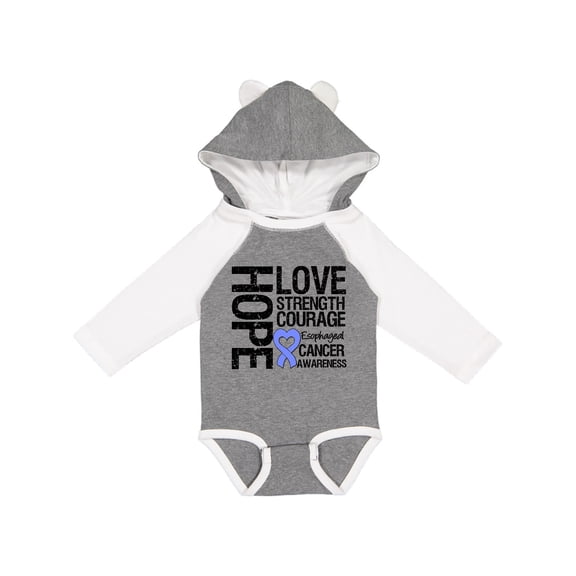 Inktastic Esophageal Cancer Hope Love Strength Boys or Girls Long Sleeve Baby Bodysuit