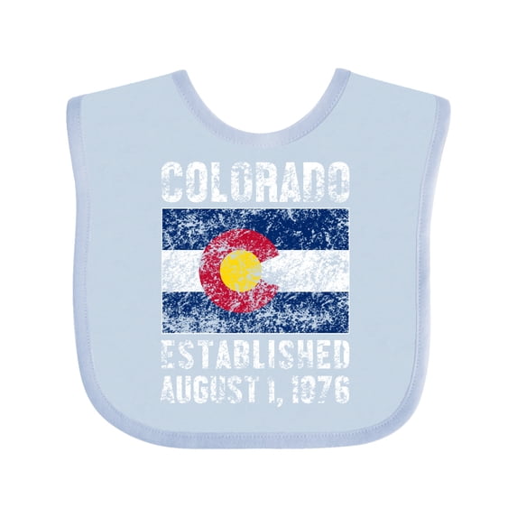 Inktastic Established August 1, 1876 Colorado Flag Boys or Girls Baby Bib