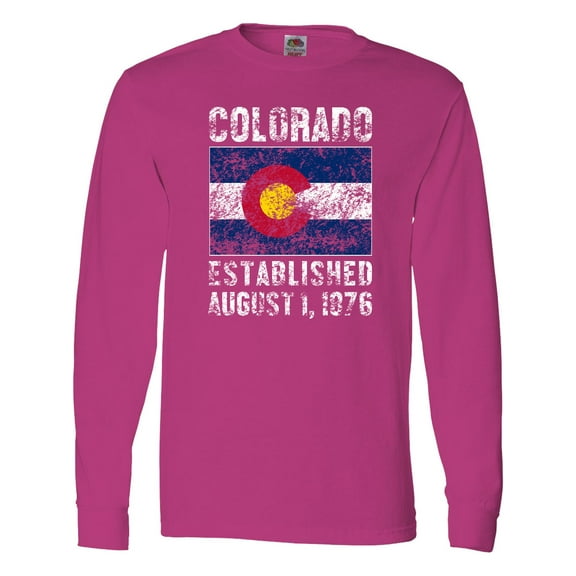 Inktastic Established August 1, 1876 Colorado Flag Long Sleeve T-Shirt