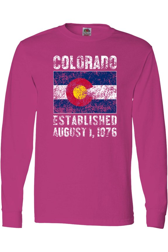 Established August 1, 1876 Colorado Flag Long Sleeve T-Shirt
