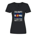 thumbnail image 1 of Inktastic Established August 1, 1876 Colorado Flag Women's V-Neck T-Shirt, 1 of 5