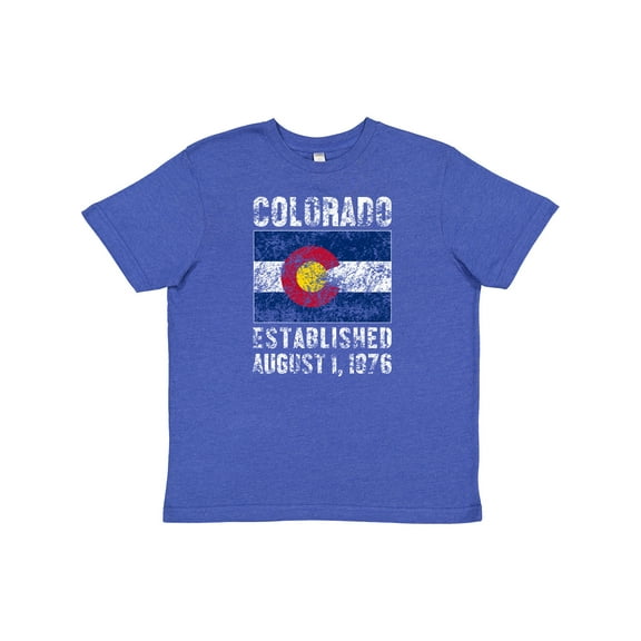 Inktastic Established August 1, 1876 Colorado Flag Youth T-Shirt