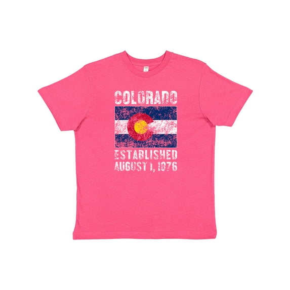 Inktastic Established August 1, 1876 Colorado Flag Youth T-Shirt