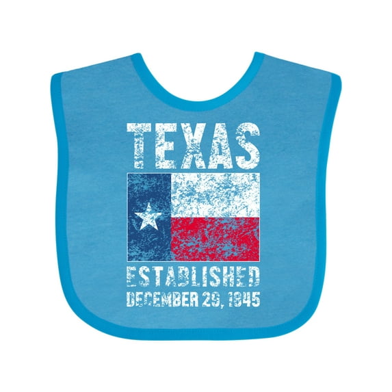 Inktastic Established December 29, 1845 Texas Flag Boys or Girls Baby Bib