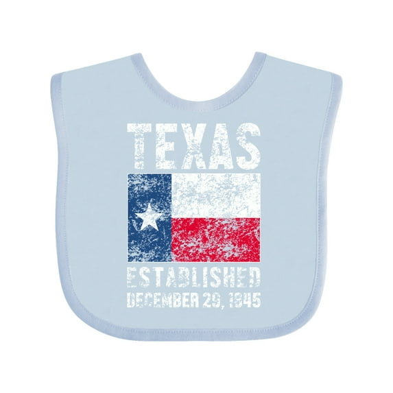 Inktastic Established December 29, 1845 Texas Flag Boys or Girls Baby Bib