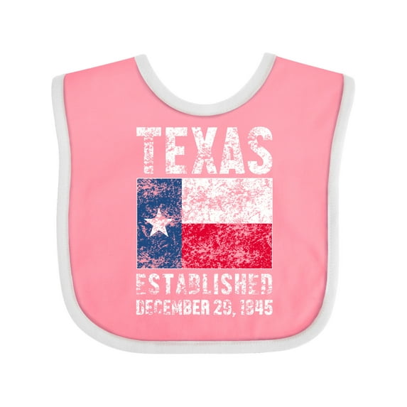 Inktastic Established December 29, 1845 Texas Flag Boys or Girls Baby Bib