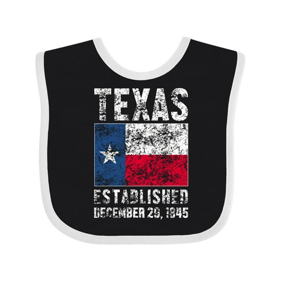 Inktastic Established December 29, 1845 Texas Flag Boys or Girls Baby Bib