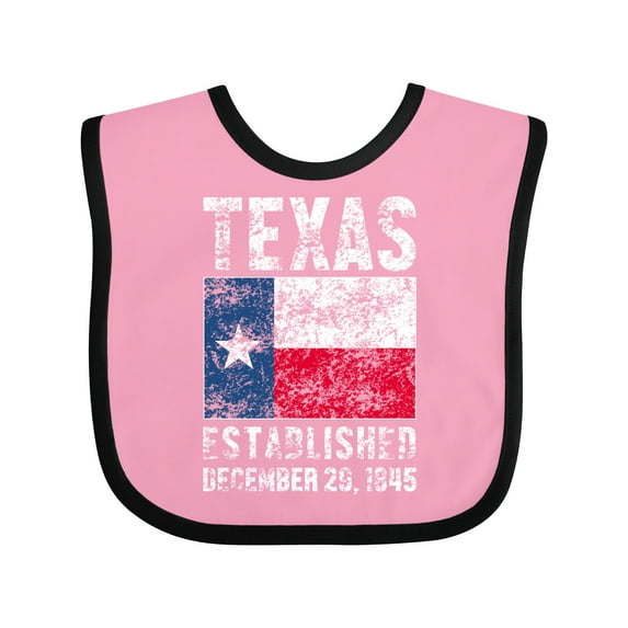 Inktastic Established December 29, 1845 Texas Flag Boys or Girls Baby Bib