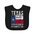 thumbnail image 1 of Inktastic Established December 29, 1845 Texas Flag Boys or Girls Baby Bib, 1 of 4