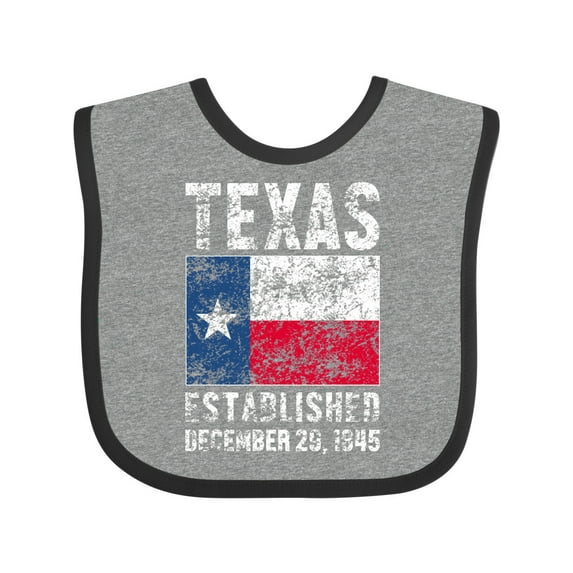 Inktastic Established December 29, 1845 Texas Flag Boys or Girls Baby Bib