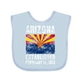thumbnail image 1 of Inktastic Established February 14, 1912 Arizona Flag Boys or Girls Baby Bib, 1 of 4