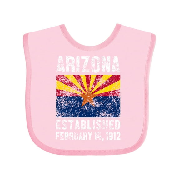Inktastic Established February 14, 1912 Arizona Flag Boys or Girls Baby Bib