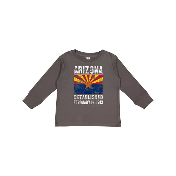 Inktastic Established February 14, 1912 Arizona Flag Boys or Girls Long Sleeve Toddler T-Shirt