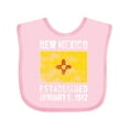 thumbnail image 1 of Inktastic Established January 6, 1912 New Mexico Flag Boys or Girls Baby Bib, 1 of 4